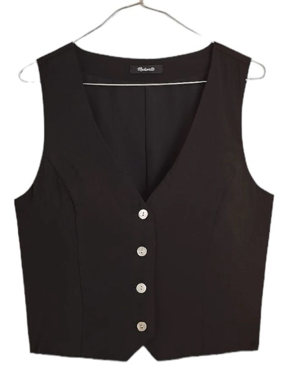 NWT Madewell Katrina Crop Button
Vest Top In True Black Softdrape Size 4